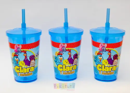 Copo c/ canudo 700 ml Galinha Pintadinha