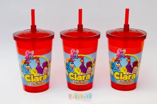 Copo c/ canudo 700 ml Galinha Pintadinha