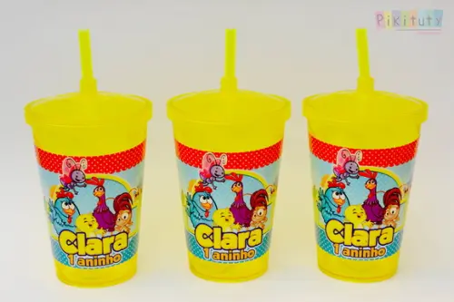 Copo c/ canudo 700 ml Galinha Pintadinha
