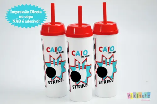 Copo Long Drink c/ Canudo Boliche