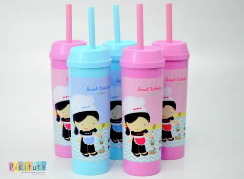Copo Long Drink c/ canudo Confeitaria