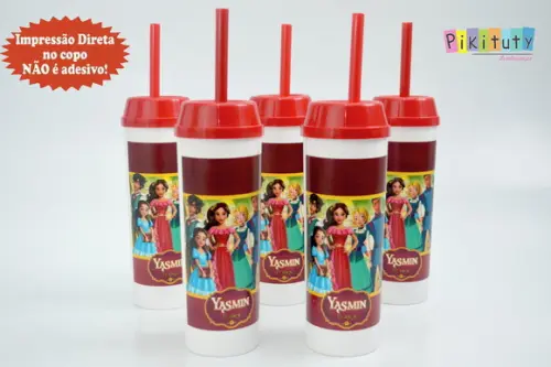 Copo Long Drink c/ canudo Elena de Avalor