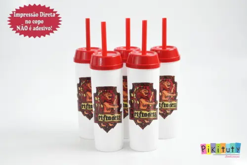 Copo Long Drink c/ canudo Harry Potter