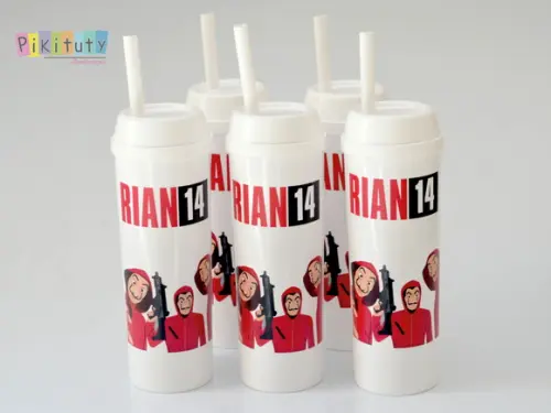 Copo Long Drink c/ canudo La Casa de Papel