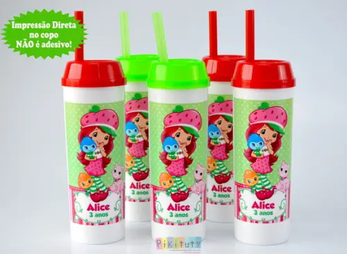 Copo Long Drink c/ canudo Moranguinho
