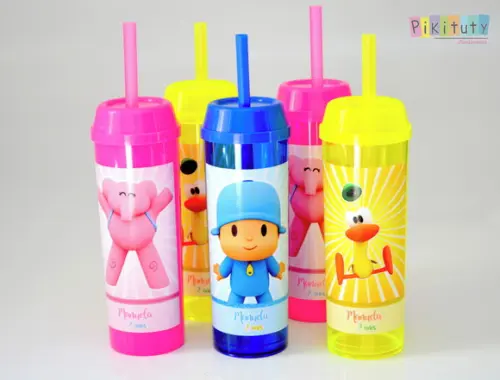 Copo Long Drink c/ canudo Pocoyo