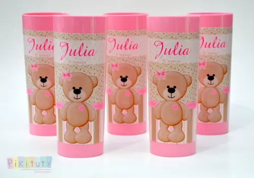 Copo Long Drink Ursinha Rosa