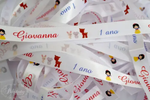 Fita em cetim - Branca de Neve