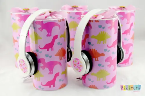 Fone de Ouvido Na Lata - Dinossauro para meninas