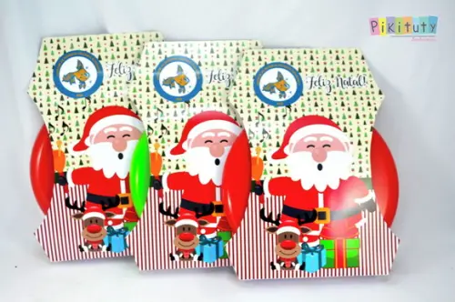 Frisbee c/ Embalagem - Papai Noel Natal