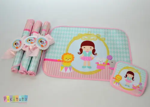 Jogo Americano Circo rosa menina