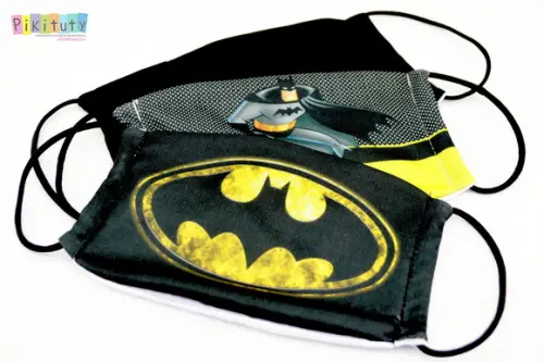 Kit 3 máscaras cirúrgicas em tecido Adul/Infantil Batman