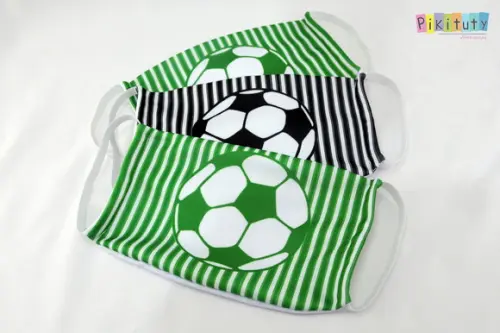 Kit 3 máscaras cirúrgicas em tecido Adul/Infantil Futebol
