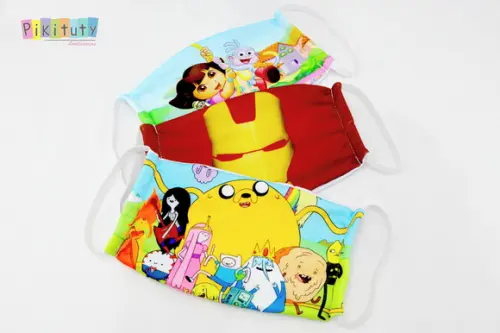 Kit 3 máscaras cirúrgicas em tecido Adul/Infantil Mickey