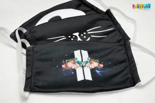 Kit 3 máscaras cirúrgicas em tecido Adulto/Infantil BTS