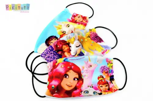 Kit 3 máscaras cirúrgicas tecido Adul/Infantil Mundo de Mia