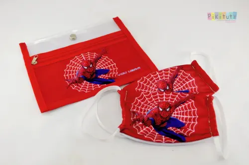 Kit c/ 1 Porta máscara + 2 máscaras - Homem Aranha