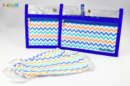 Kit c/ 1 Porta máscara + 2 máscaras de proteção Chevron