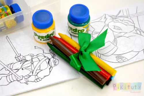 Kit colorir na Caixa - Tartarugas Ninjas