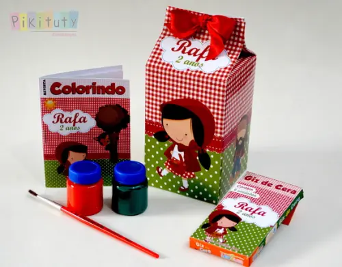 Kit Colorir na Caixa de Leite Chapeuzinh