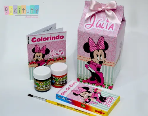 Kit Colorir na Caixa de Leite Minnie