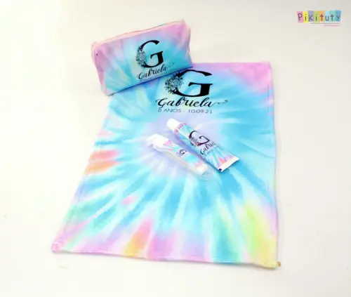 Kit Dental + Necessaire + Toalha Tie Dye