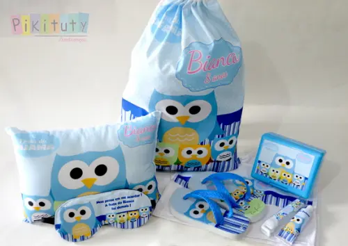 Kit Festa do Pijama + Kit higiene Coruja