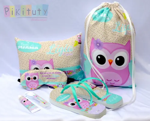 Kit Festa do Pijama + Mochila Coruja