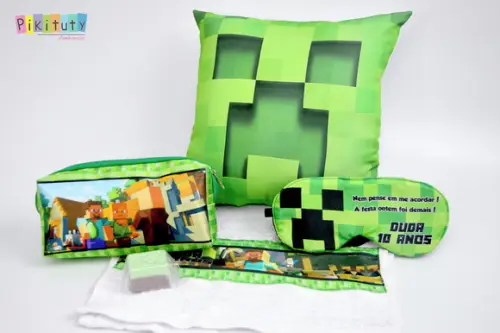 Kit festa do pijama + sabonete Minecraft