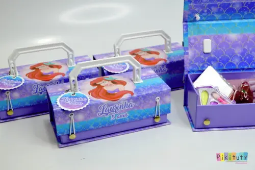 Kit Maquiagem - Maleta em Cartonagem - a Pequena Sereia