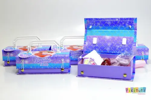 Kit Maquiagem - Maleta em Cartonagem - a Pequena Sereia