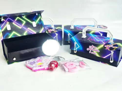 Kit Maquiagem - Maleta em Cartonagem - Neon