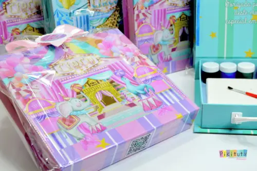 Kit Pintura com Maleta em Cartonagem - Circo Rosa