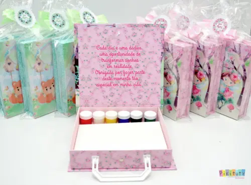 Kit Pintura com Maleta em Cartonagem - Jardim das Fadas