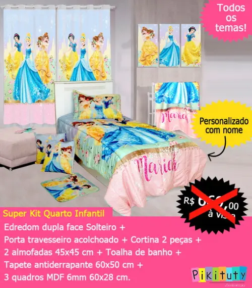 Kit Quarto Infantil Completo - Princesas