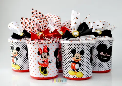 Lata Centro de Mesa Mickey e Minnie