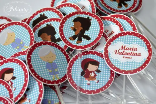 Mini Toppers para docinhos Chapeuzinho