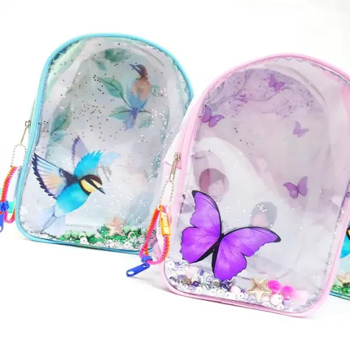Mochila Aquário Luxo - Borboleta e Pássaro