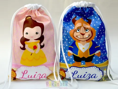 Mochila de Tecido A Bela e a Fera