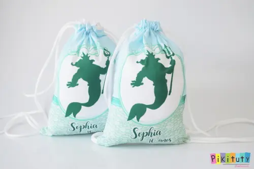 Mochila de Tecido - Tritão - Pequena Sereia