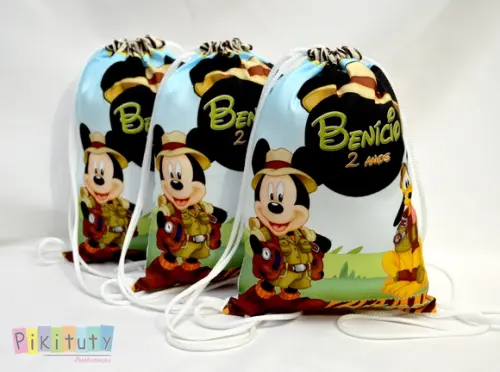Mochila de Tecido Mickey Safari