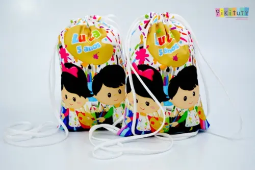Mochila de Tecido Pintando o 7