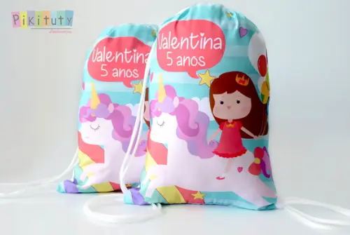 Mochila de Tecido Unicórnio