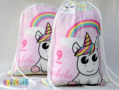 Mochila de Tecido Unicórnio