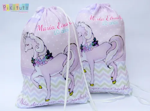 Mochila de Tecido Unicórnio