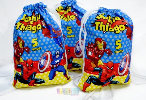 Mochila de Tecido Vingadores e Heróis