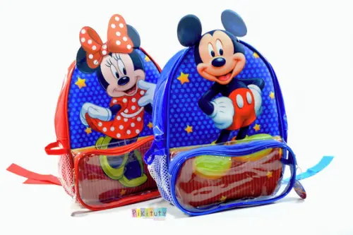 Mochila em Verniz com Aplique 3d - Mickey e Minnie