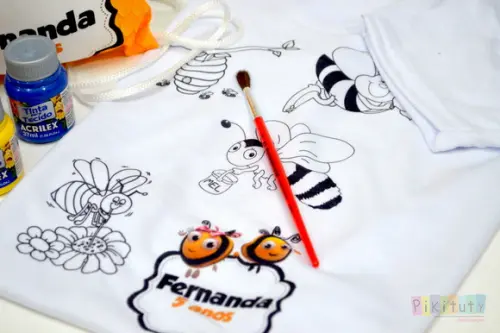 Novidade! Kit camiseta para colorir