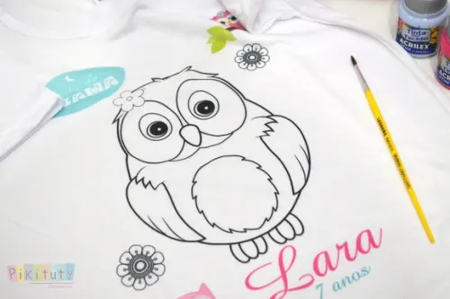 Novidade! Kit camiseta para colorir