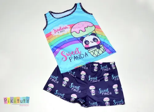 Pijama Regata + Short - Panda